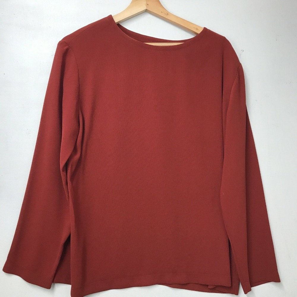 vintage Hino & Malee Women's Blouse Size Small crew neck long sleeve Casual USA